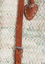 Load image into Gallery viewer, French Market Backpack with Leather Straps - Straw Tote Bag
