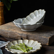 Load image into Gallery viewer, Gohobi Handmade Japanese Style Pear Blossom Stoneware Pasta Bowl Plate