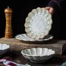 Load image into Gallery viewer, Gohobi Handmade Japanese Style Pear Blossom Stoneware Pasta Bowl Plate
