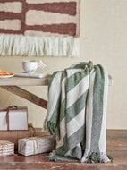 Jodina Throw, Green, Recycled Cotton