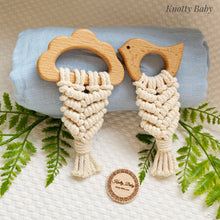 Load image into Gallery viewer, Teether toy, Cloud, Macrame teether, Natural teether
