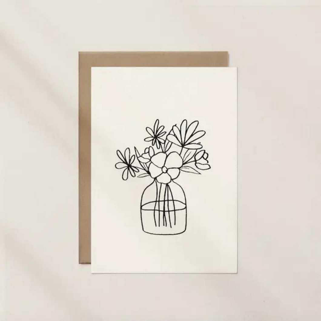 Minimalistic Flower Greetings Card
