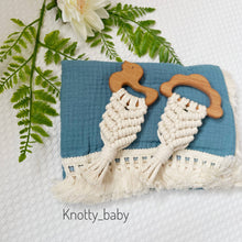 Load image into Gallery viewer, Teether toy, Cloud, Macrame teether, Natural teether
