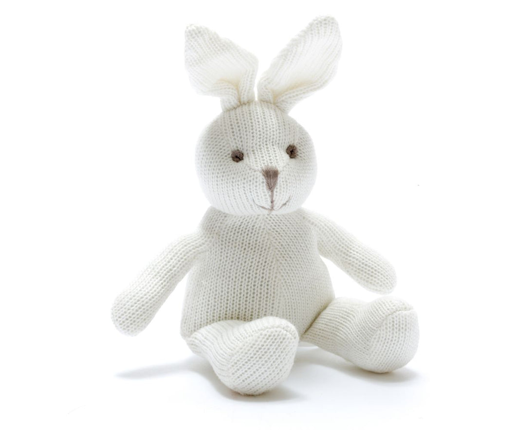Knitted Organic Cotton Bunny Rattle