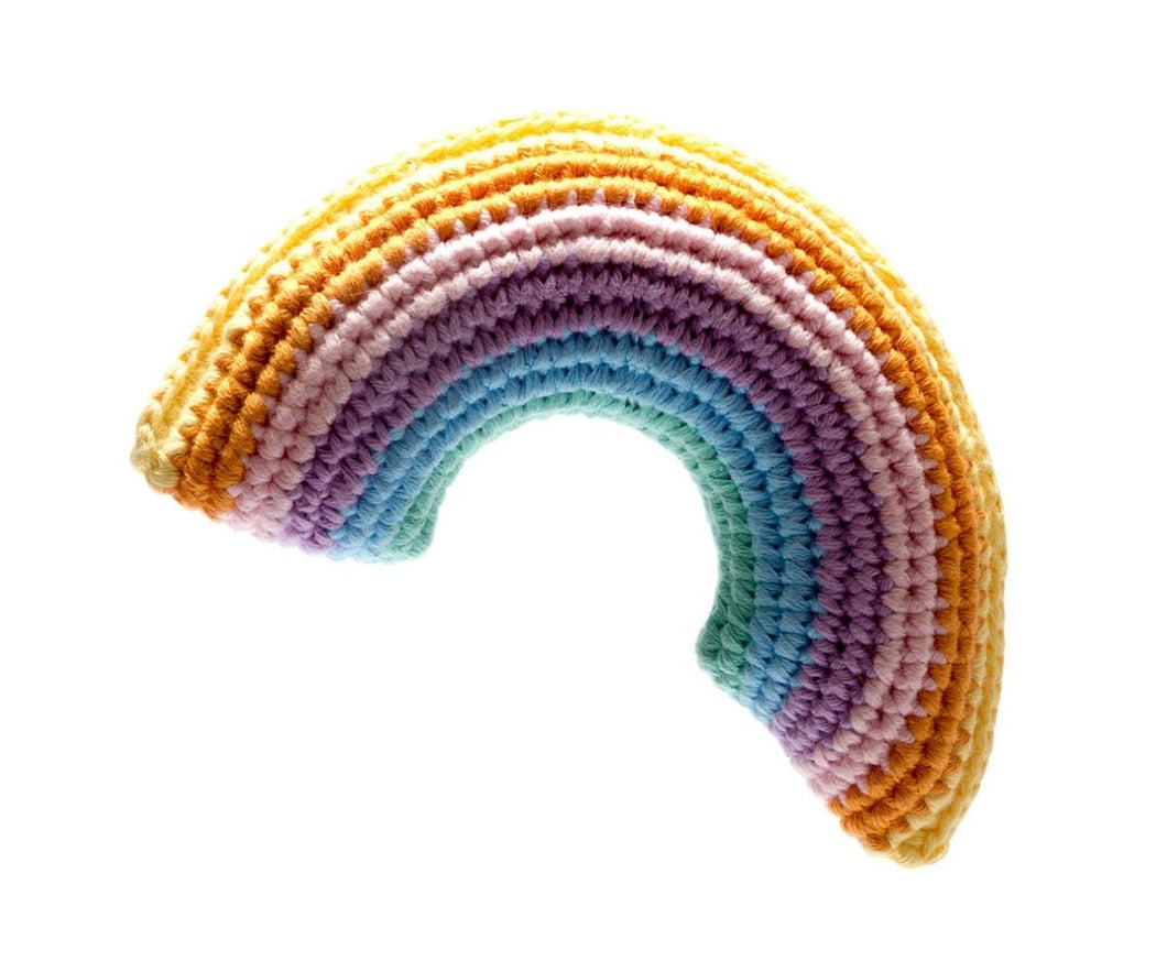 Crochet cotton pastel rainbow baby toy