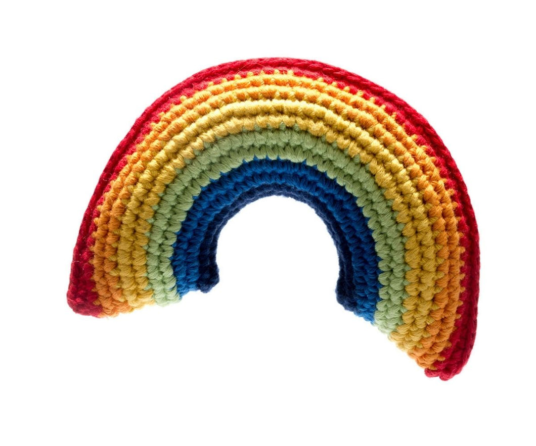 Crochet cotton rainbow baby toy
