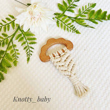 Load image into Gallery viewer, Teether toy, Cloud, Macrame teether, Natural teether
